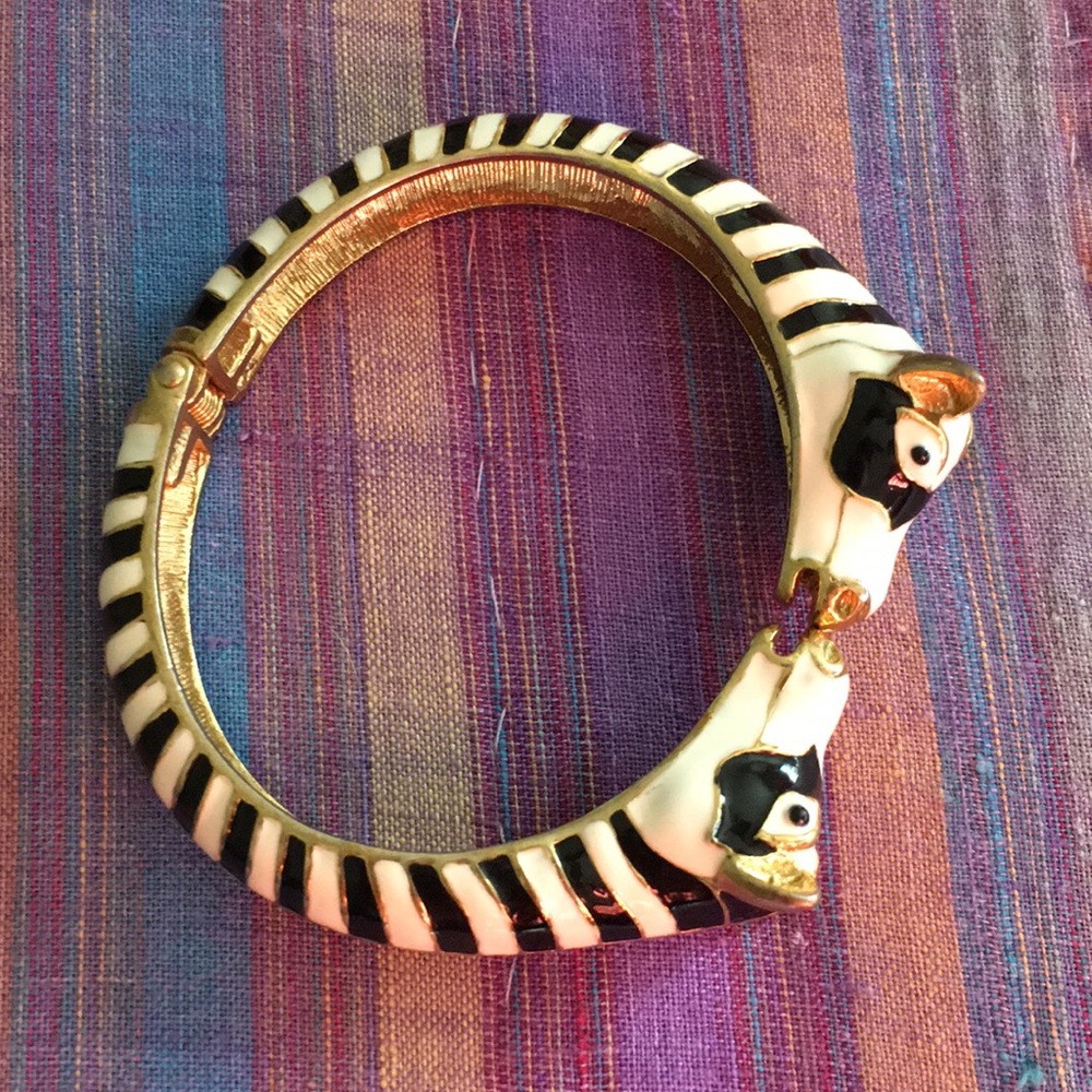 Zebra enamel bracelet